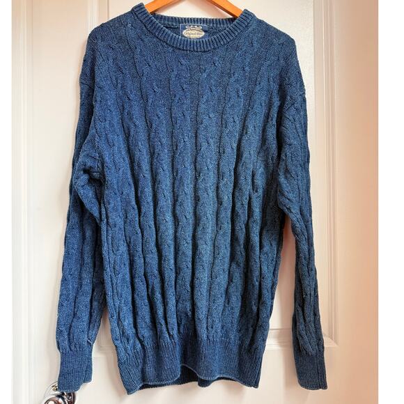 Vintage 90s〜 Michael Ross Original Blue Cable Knit Sweater Size‎ 7 Loungewear - Picture 1 of 3